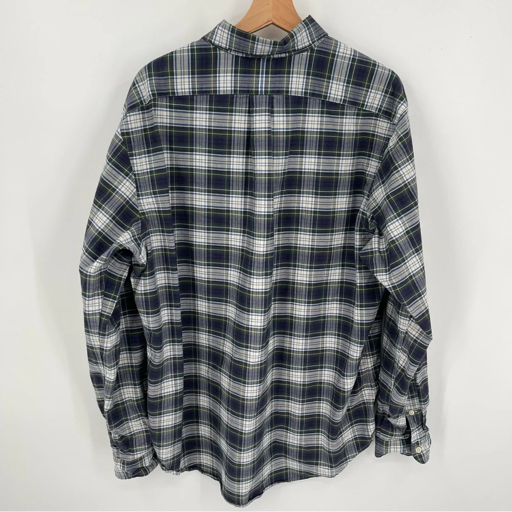 Ralph Lauren Blue Plaid Button Front Shirt Boys Size XL